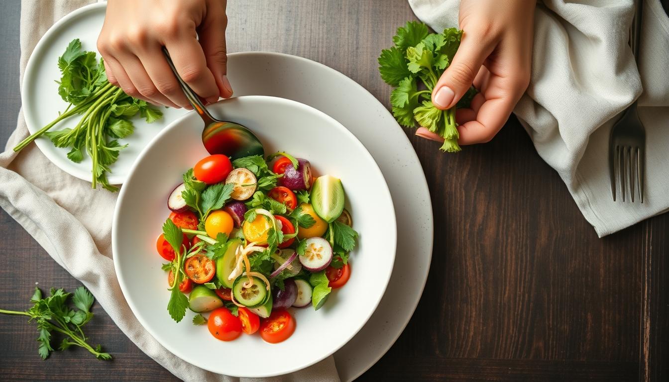 Fresh seasonal ingredients arranged for home cooking